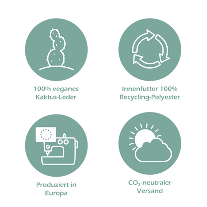 Icons Kaktus-Leder, Recycling-Polyester, Produziert in EU, CO2-neutraler Versand